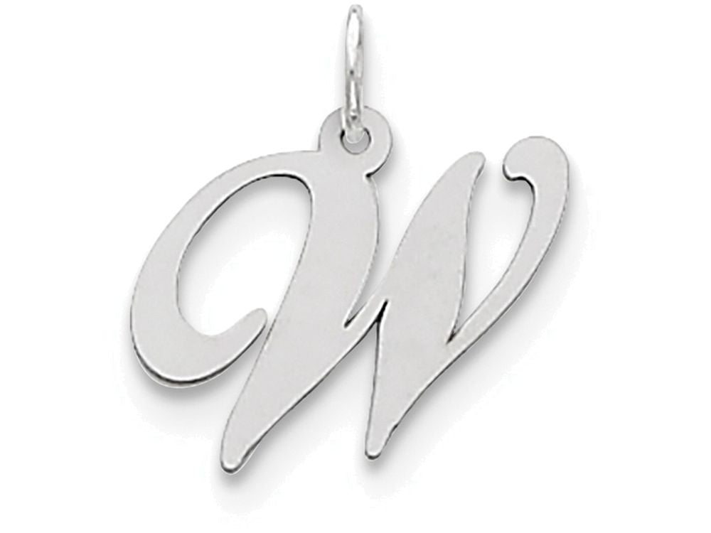 FJC Finejewelers Sterling Silver Medium Fancy Script Initial W Charm
