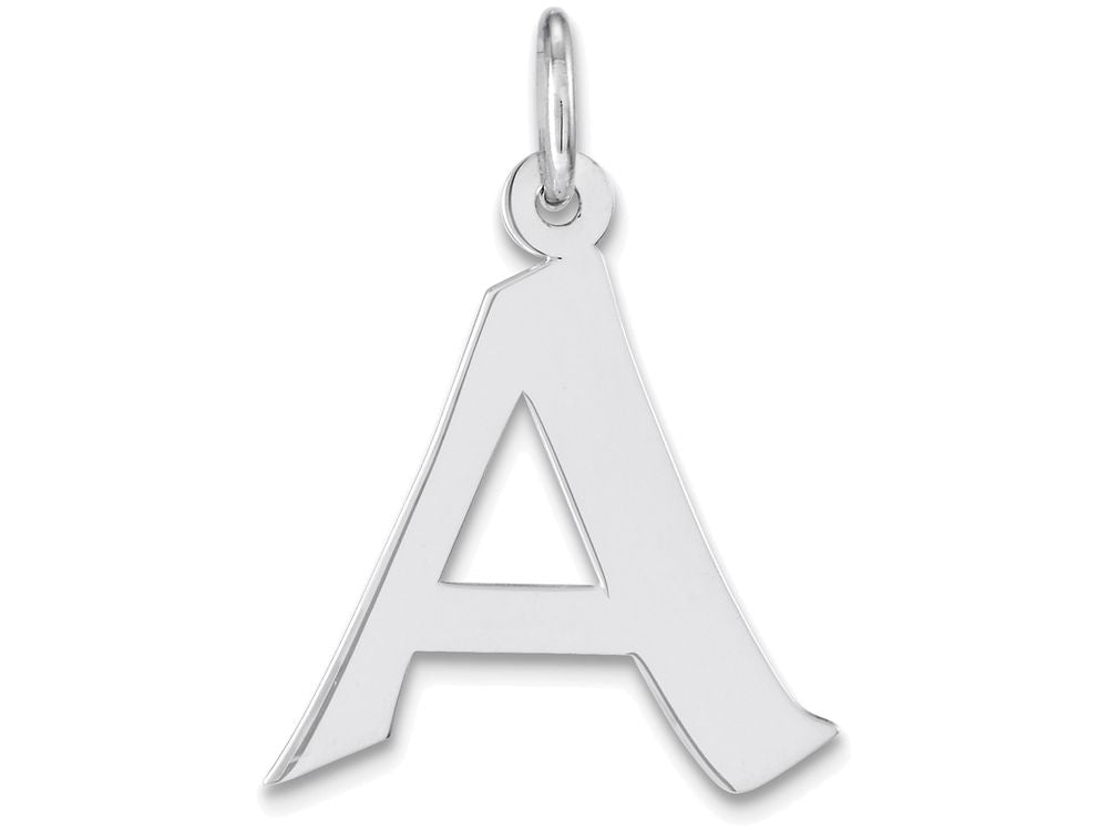 FJC Finejewelers Sterling Silver Medium Artisian Block Initial A Charm