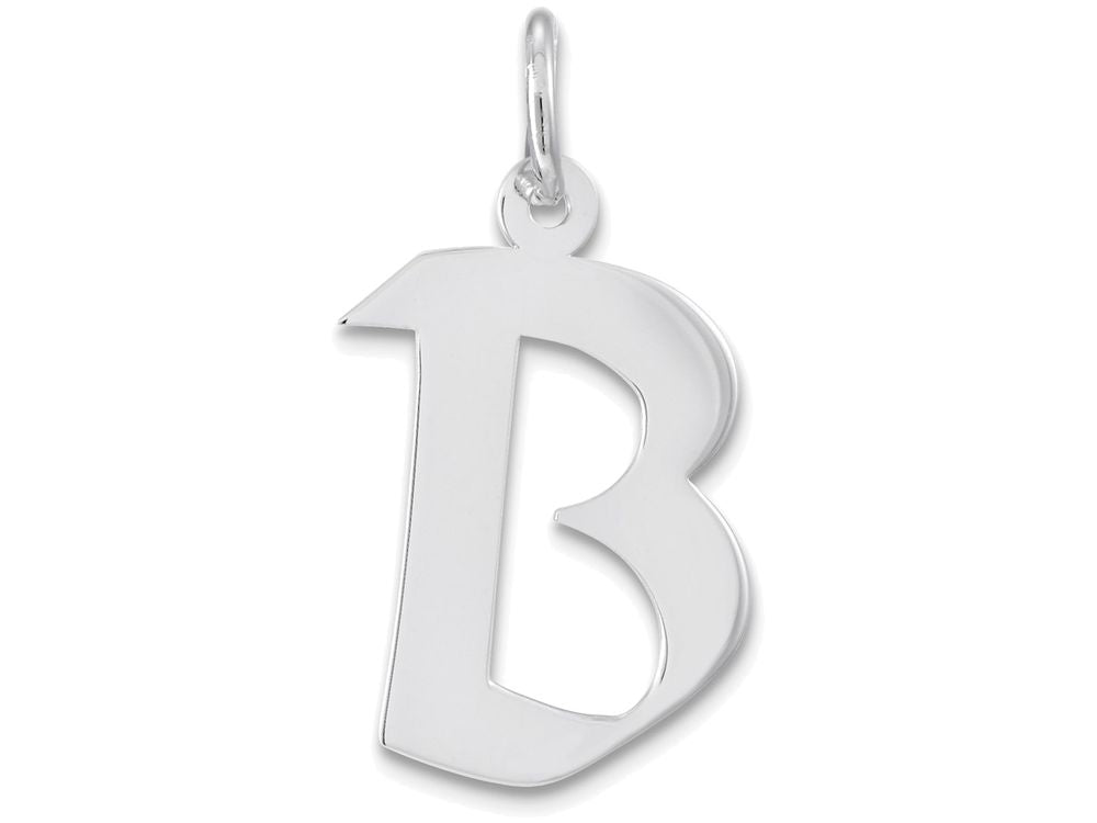 FJC Finejewelers Sterling Silver Medium Artisian Block Initial B Charm