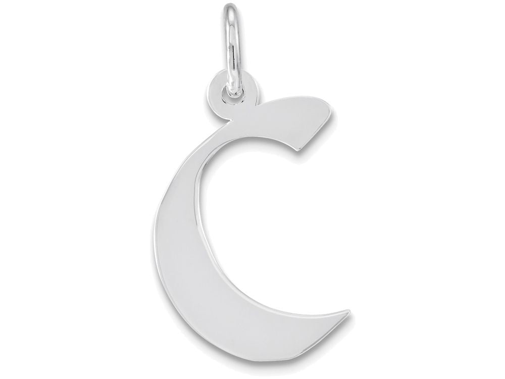 FJC Finejewelers Sterling Silver Medium Artisian Block Initial C Charm