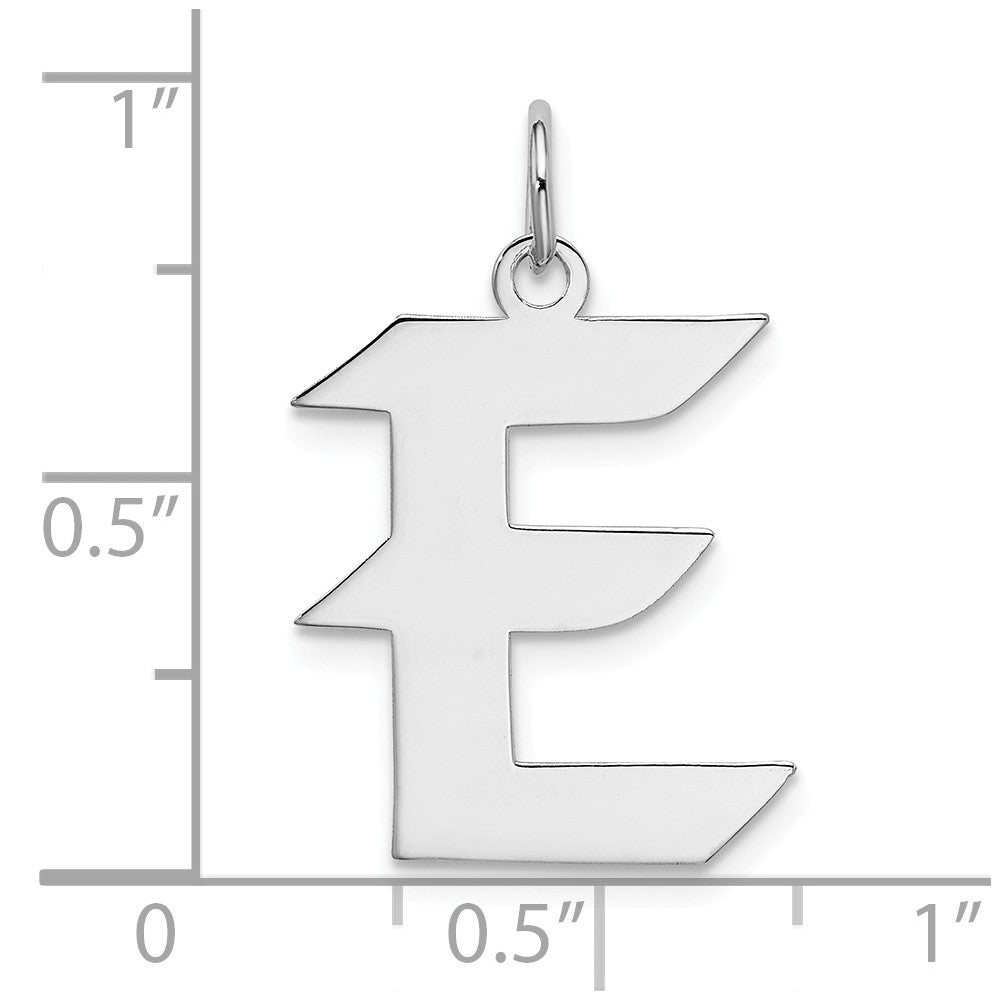 FJC Finejewelers Sterling Silver Medium Artisian Block Initial E Charm