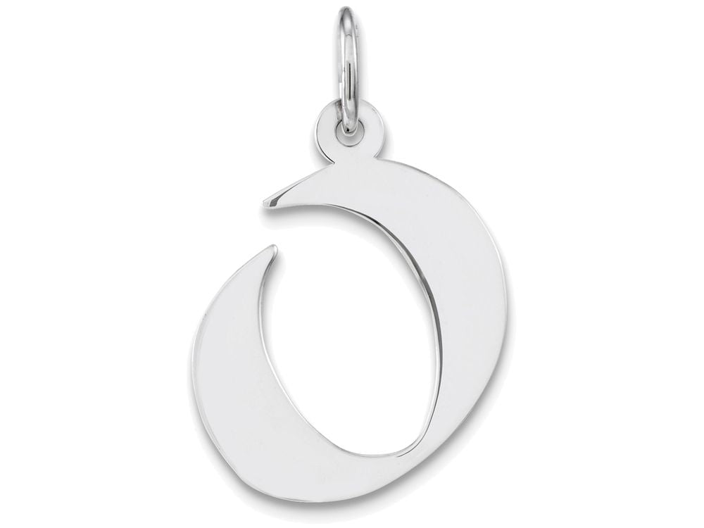 FJC Finejewelers Sterling Silver Medium Artisian Block Initial O Charm