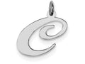 FJC Finejewelers Sterling Silver Large Fancy Script Initial C Charm