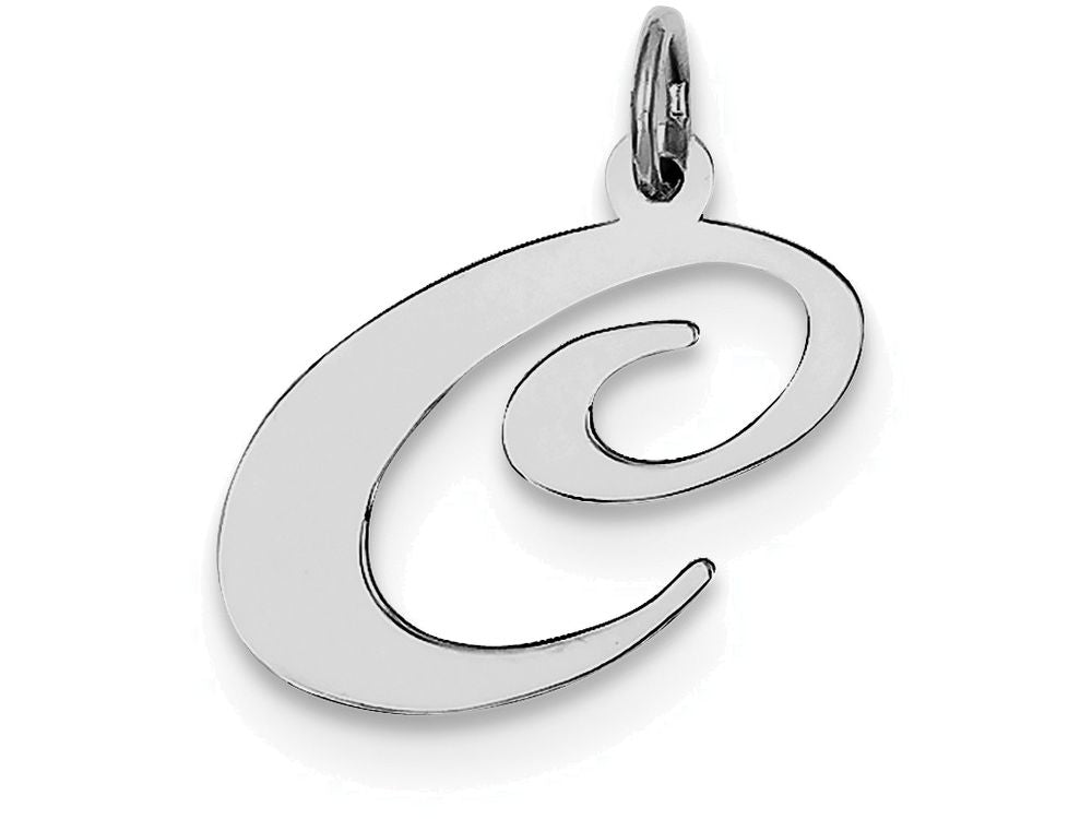FJC Finejewelers Sterling Silver Large Fancy Script Initial C Charm