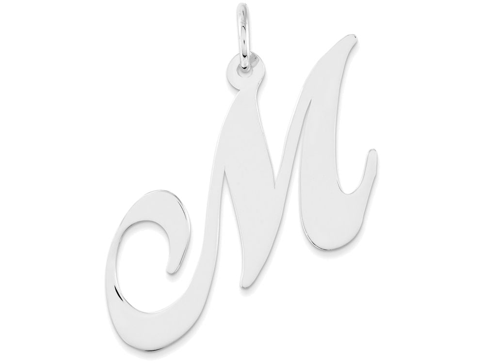 FJC Finejewelers Sterling Silver Large Fancy Script Initial M Charm