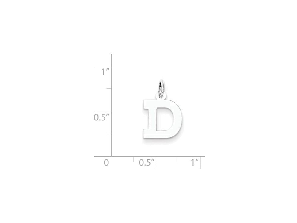 FJC Finejewelers Sterling Silver Small Block Initial D Charm