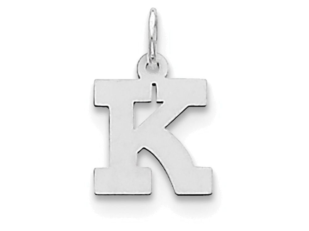 FJC Finejewelers Sterling Silver Small Block Initial K Charm