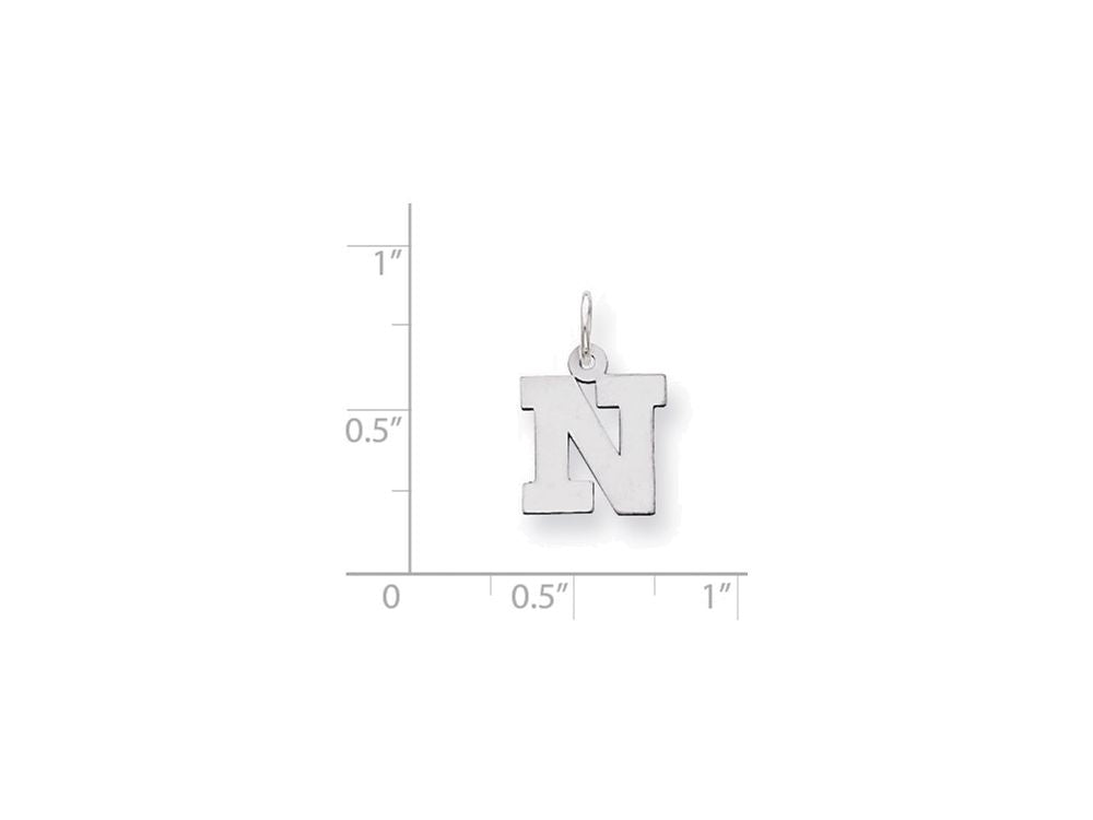 FJC Finejewelers Sterling Silver Small Block Initial N Charm