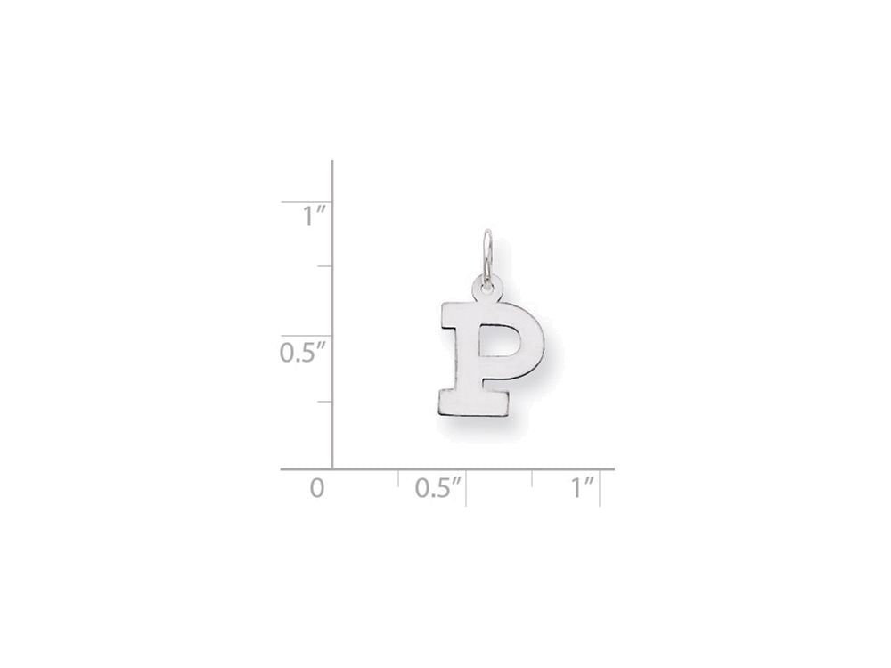 FJC Finejewelers Sterling Silver Small Block Initial P Charm