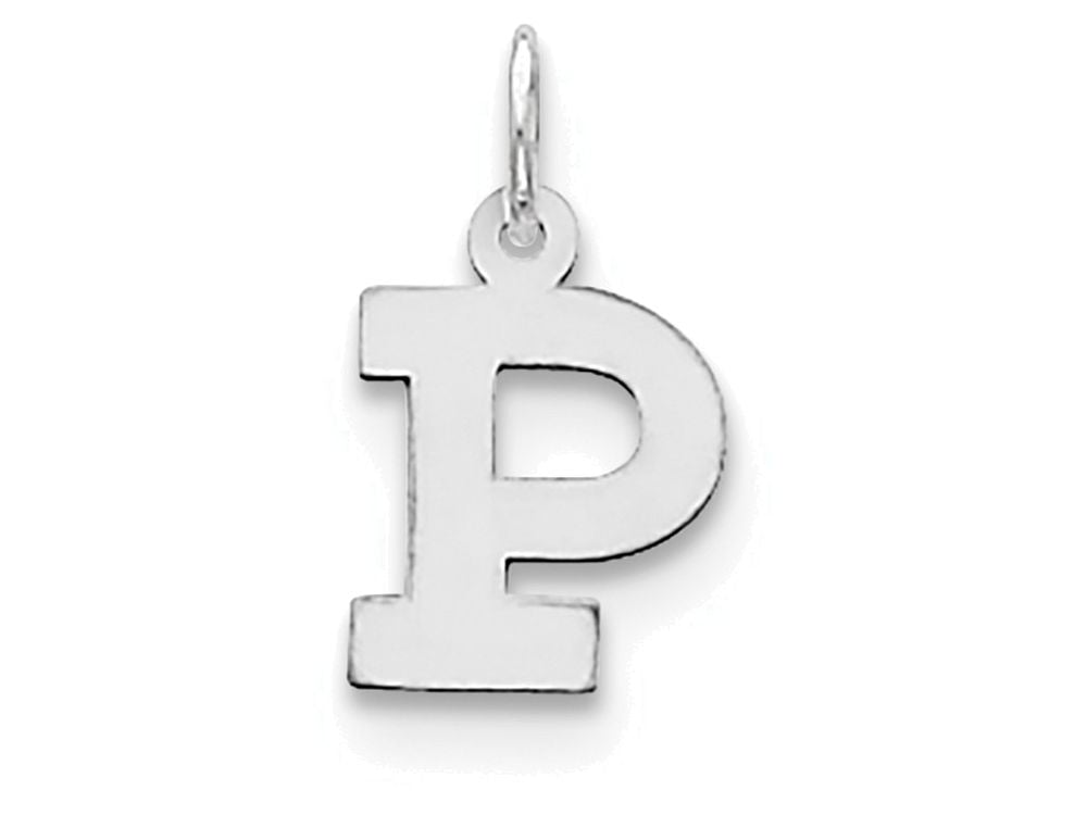 FJC Finejewelers Sterling Silver Small Block Initial P Charm