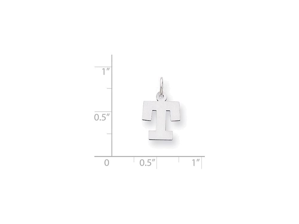 FJC Finejewelers Sterling Silver Small Block Initial T Charm