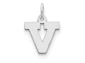 FJC Finejewelers Sterling Silver Small Block Initial V Charm
