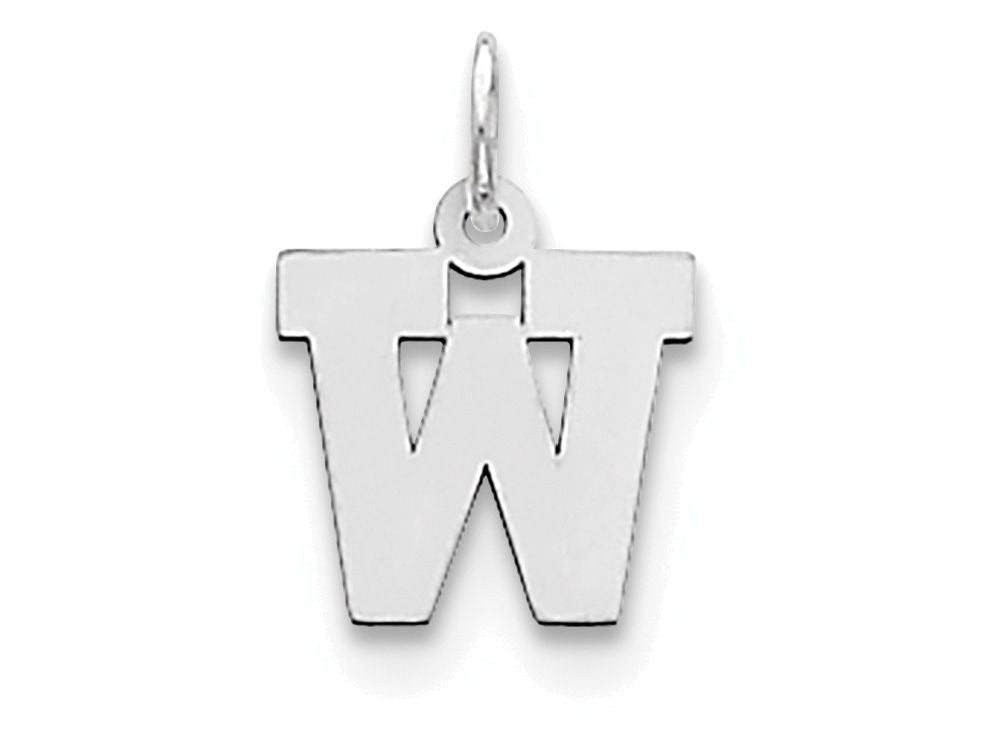 FJC Finejewelers Sterling Silver Small Block Initial W Charm