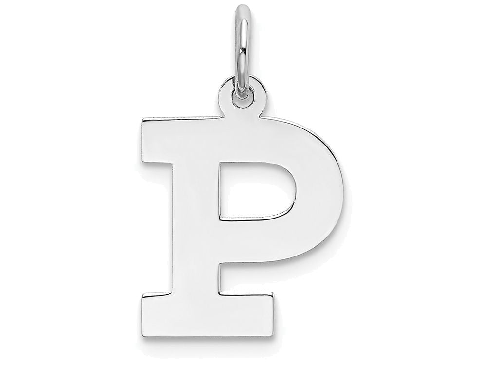 FJC Finejewelers Sterling Silver Medium Block Initial P Charm