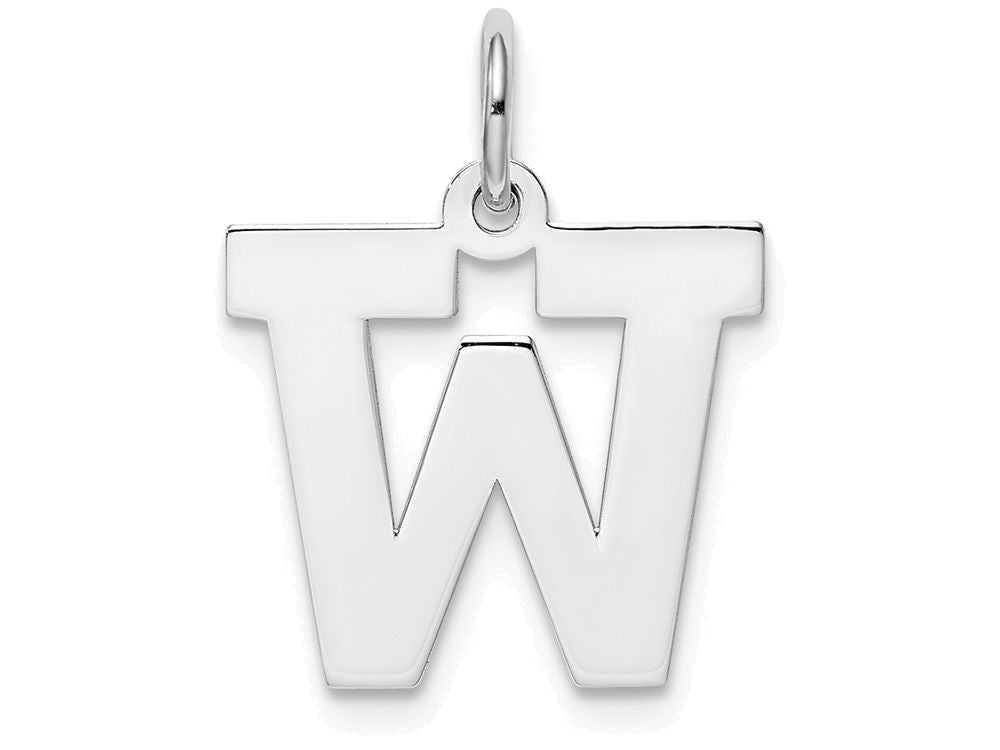 FJC Finejewelers Sterling Silver Medium Block Initial W Charm