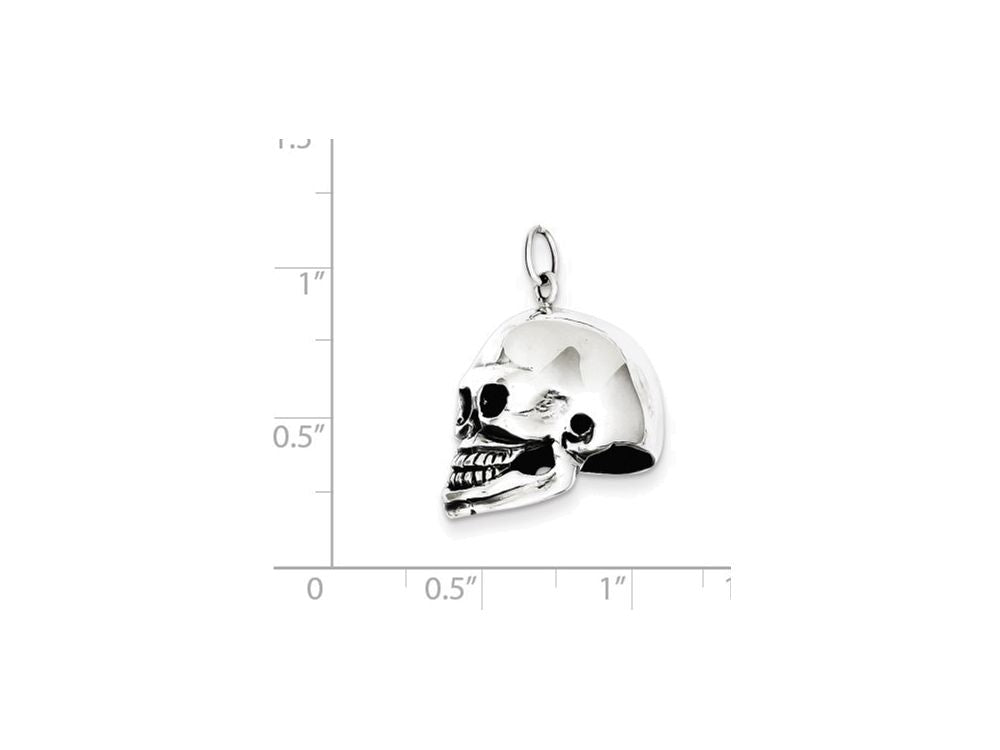 FJC Finejewelers Sterling Silver Skull Pendant Necklace - Chain Included