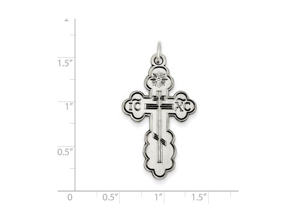 FJC Finejewelers Sterling Silver Eastern Orthodox Cross Pendant Necklace - Chain Included