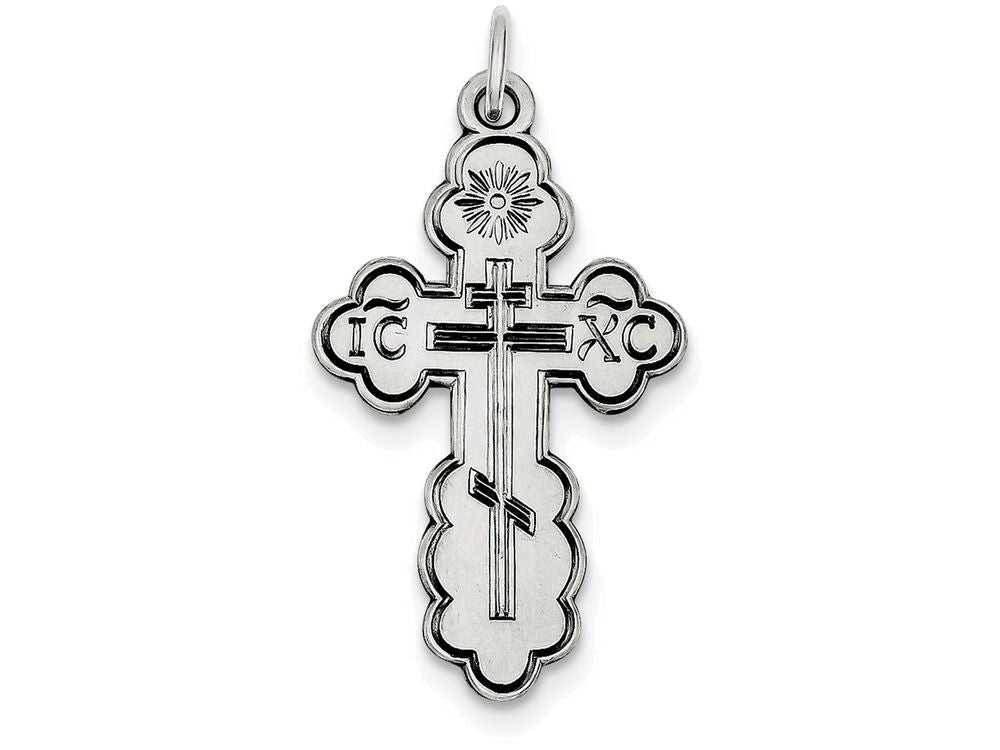 FJC Finejewelers Sterling Silver Eastern Orthodox Cross Pendant Necklace - Chain Included
