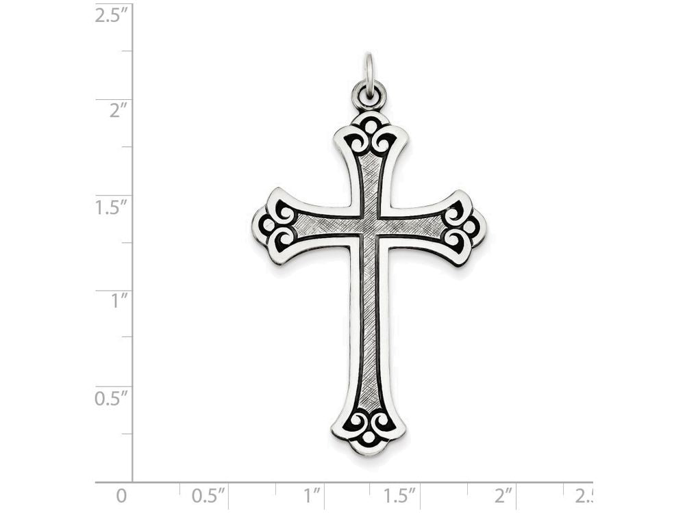FJC Finejewelers Sterling Silver Antiqued Cross Pendant Necklace - Chain Included