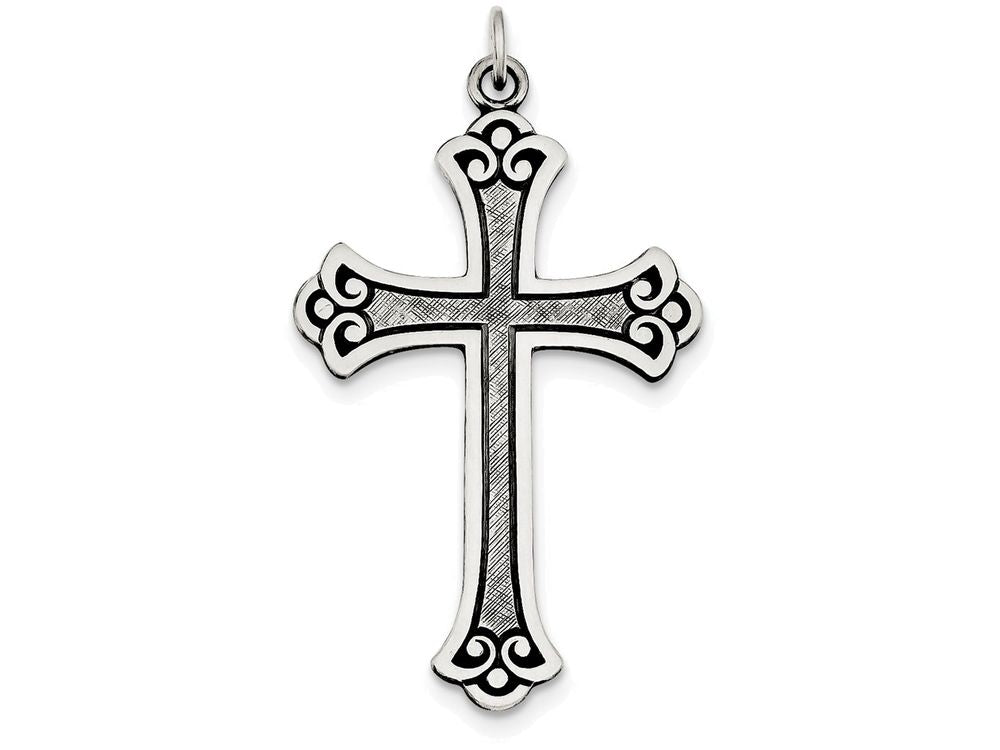 FJC Finejewelers Sterling Silver Antiqued Cross Pendant Necklace - Chain Included