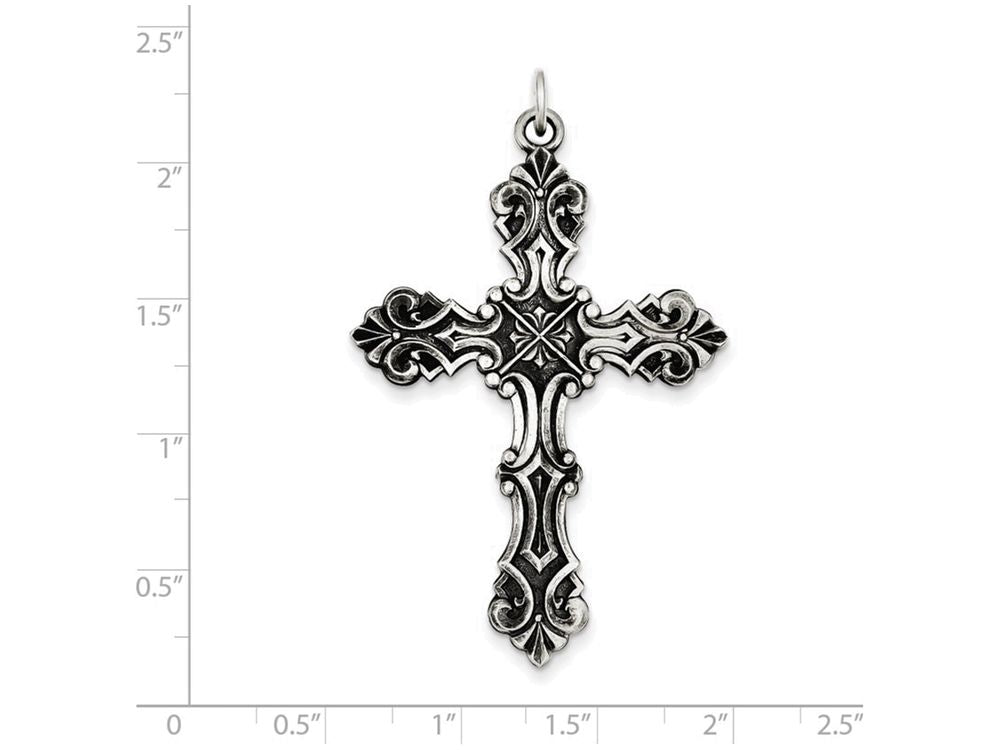 FJC Finejewelers Sterling Silver Antiqued Cross Pendant Necklace - Chain Included