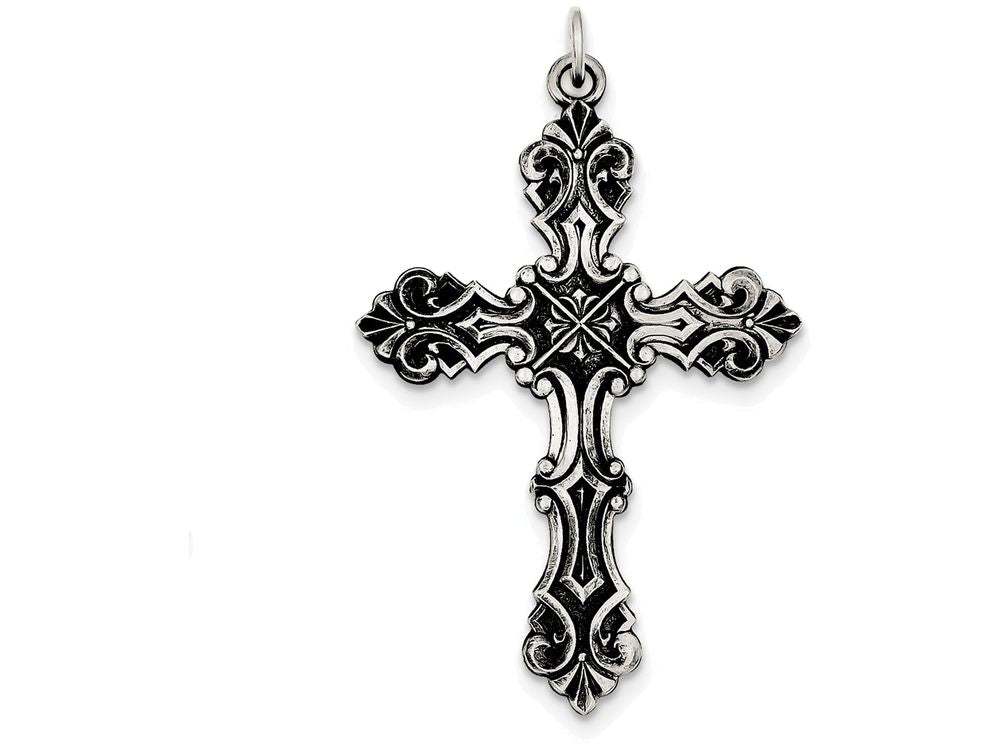 FJC Finejewelers Sterling Silver Antiqued Cross Pendant Necklace - Chain Included