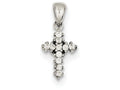 FJC Finejewelers Sterling Silver Cubic Zirconia Cross Pendant Necklace - Chain Included