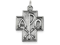 FJC Finejewelers Sterling Silver Antiqued Alpha Omega Cross Pendant Necklace - Chain Included