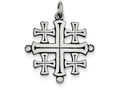 FJC Finejewelers Sterling Silver Antiqued Jerusalem Cross Pendant Necklace - Chain Included