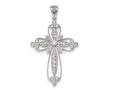 FJC Finejewelers Sterling Silver Cubic Zirconia Filigree Cross Pendant Necklace - Chain Included