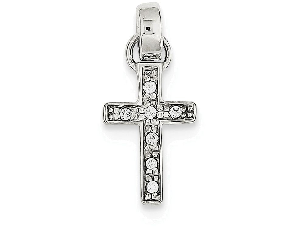 FJC Finejewelers Sterling Silver Cubic Zirconia Latin Cross Pendant Necklace - Chain Included