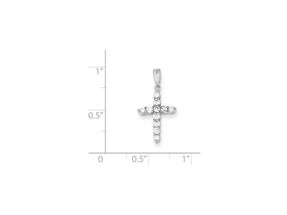 FJC Finejewelers Sterling Silver Cubic Zirconia Cross Pendant Necklace - Chain Included