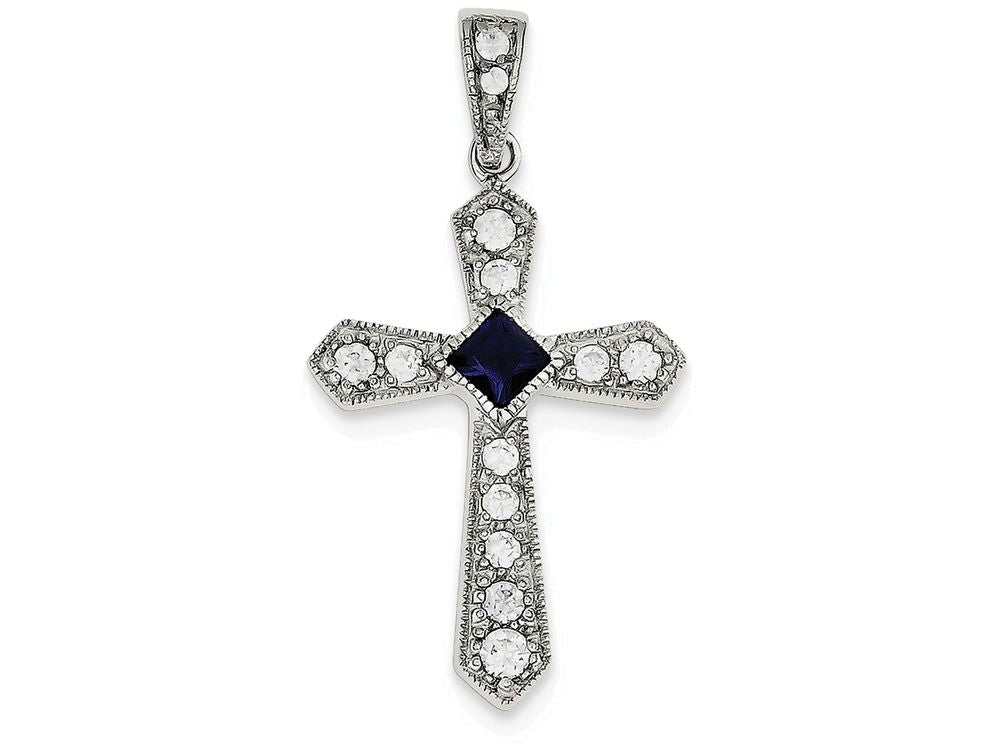 FJC Finejewelers Sterling Silver Cubic Zirconia Passion Cross Pendant Necklace - Chain Included