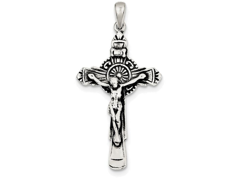 FJC Finejewelers Sterling Silver Antiqued Iona Crucifix Pendant Necklace - Chain Included