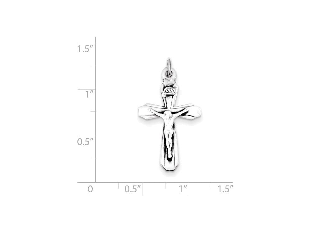 FJC Finejewelers Sterling Silver Antiqued Inri Crucifix Pendant Necklace - Chain Included