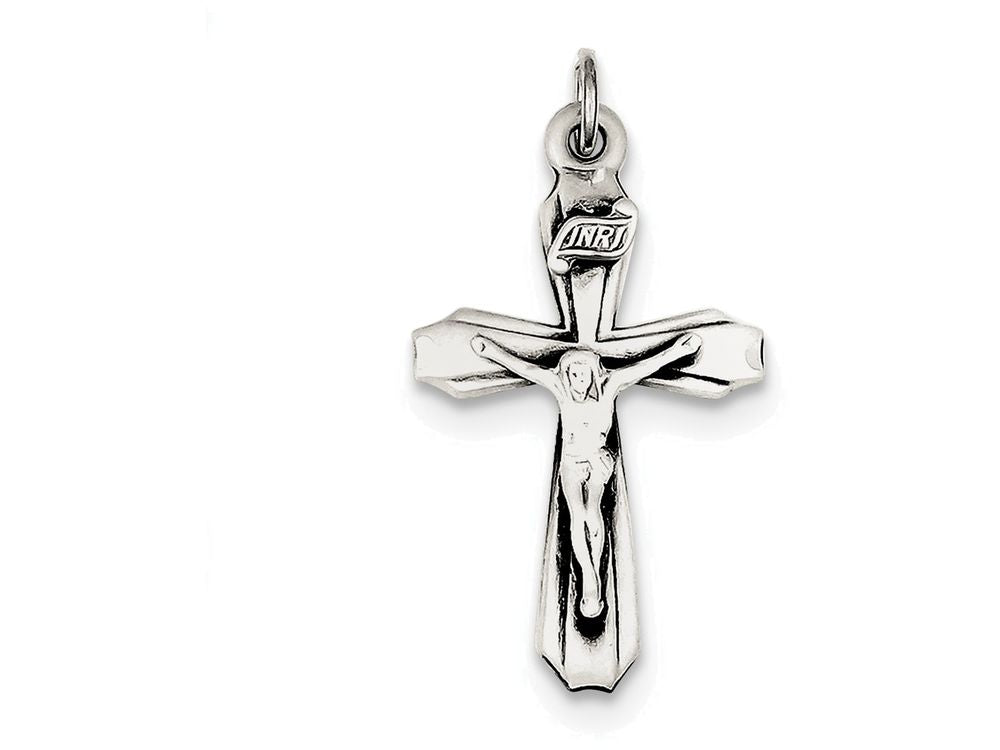 FJC Finejewelers Sterling Silver Antiqued Inri Crucifix Pendant Necklace - Chain Included