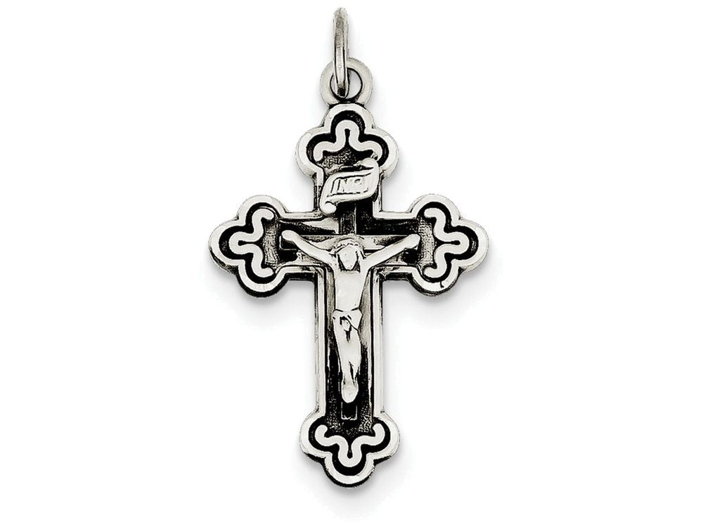 FJC Finejewelers Sterling Silver Antiqued Inri Crucifix Pendant Necklace - Chain Included