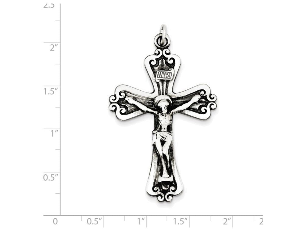 FJC Finejewelers Sterling Silver Antiqued Inri Crucifix Pendant Necklace - Chain Included