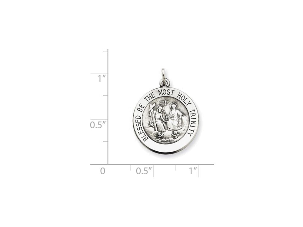 FJC Finejewelers Sterling Silver Antiqued Holy Trinity Medal Pendant Necklace - Chain Included
