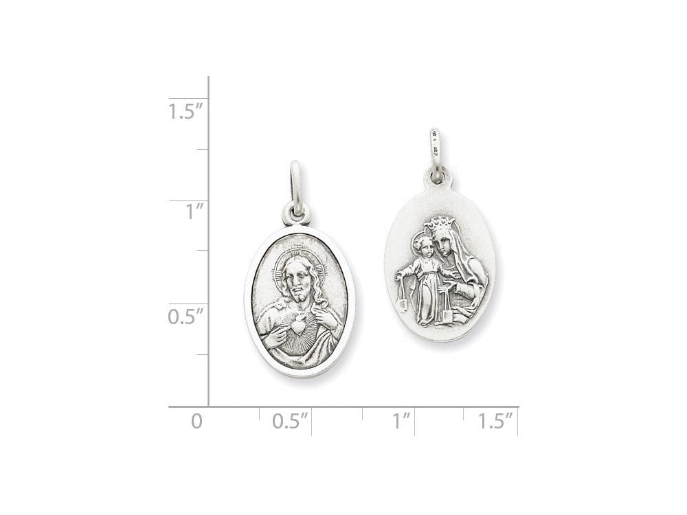 FJC Finejewelers Sterling Silver Sacred Heart Of Jesus Medal Pendant Necklace - Chain Included