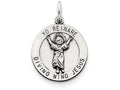 FJC Finejewelers Sterling Silver Divino Nino Medal Pendant Necklace - Chain Included (divine Infant Jesus)