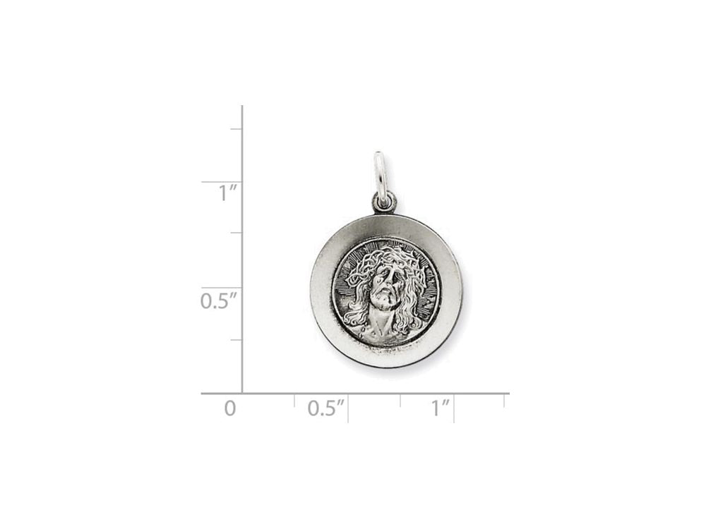 FJC Finejewelers Sterling Silver Antiqued Ecce Homo Medal Pendant Necklace - Chain Included