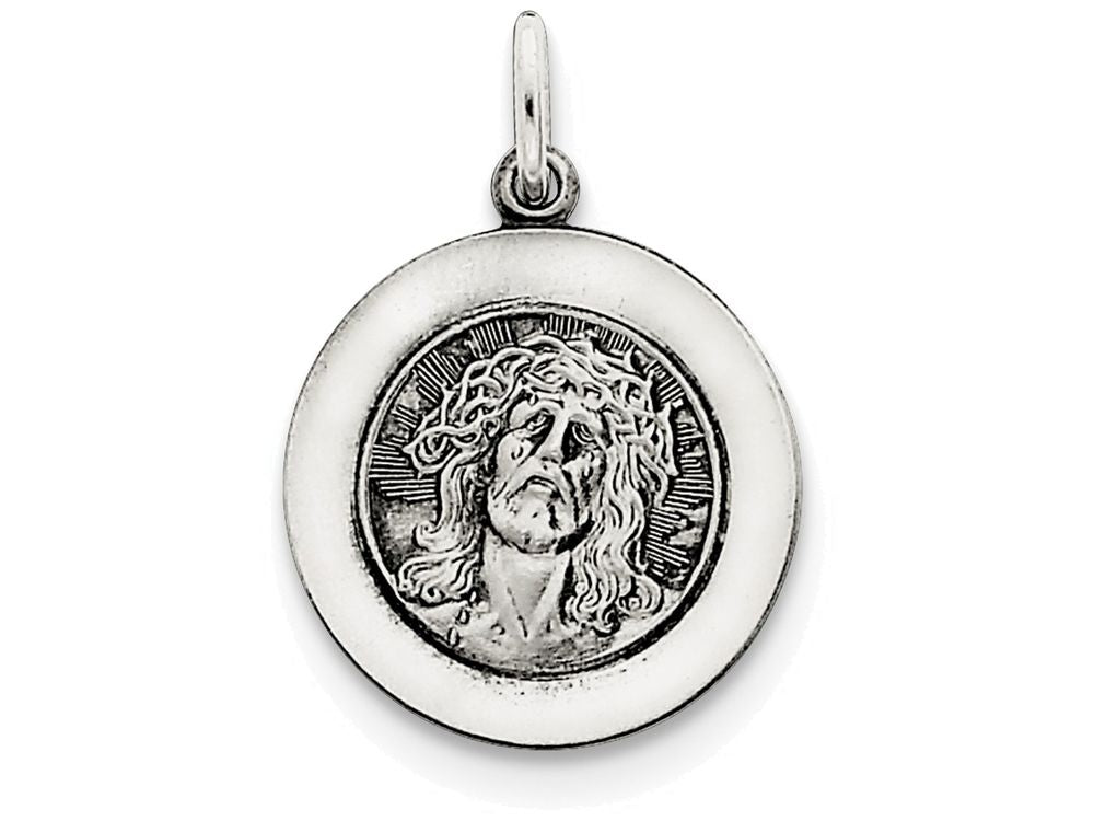 FJC Finejewelers Sterling Silver Antiqued Ecce Homo Medal Pendant Necklace - Chain Included