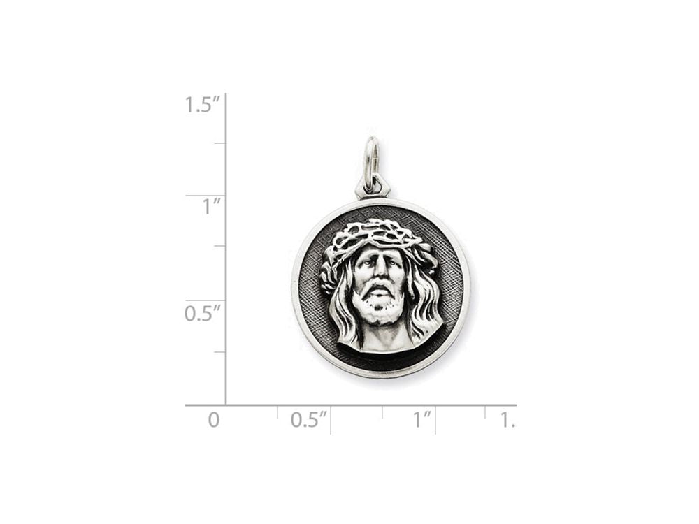 FJC Finejewelers Sterling Silver Antiqued Ecce Homo Medal Pendant Necklace - Chain Included