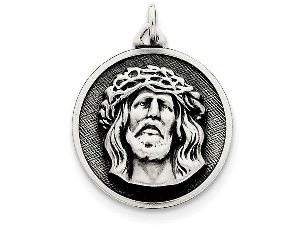 FJC Finejewelers Sterling Silver Antiqued Ecce Homo Medal Pendant Necklace - Chain Included