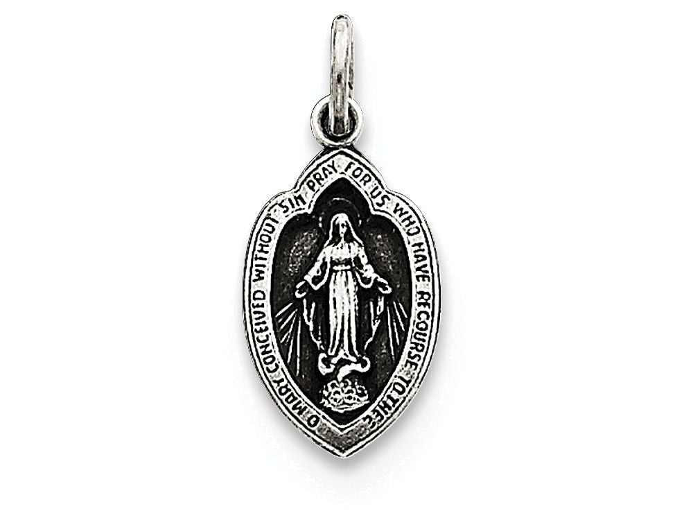 FJC Finejewelers Sterling Silver Antiqued Miraculous Medal Pendant Necklace - Chain Included