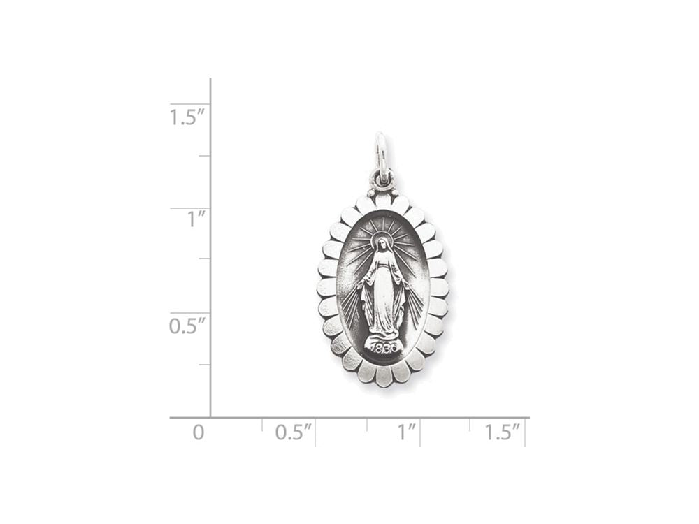 FJC Finejewelers Sterling Silver Antiqued Miraculous Medal Pendant Necklace - Chain Included