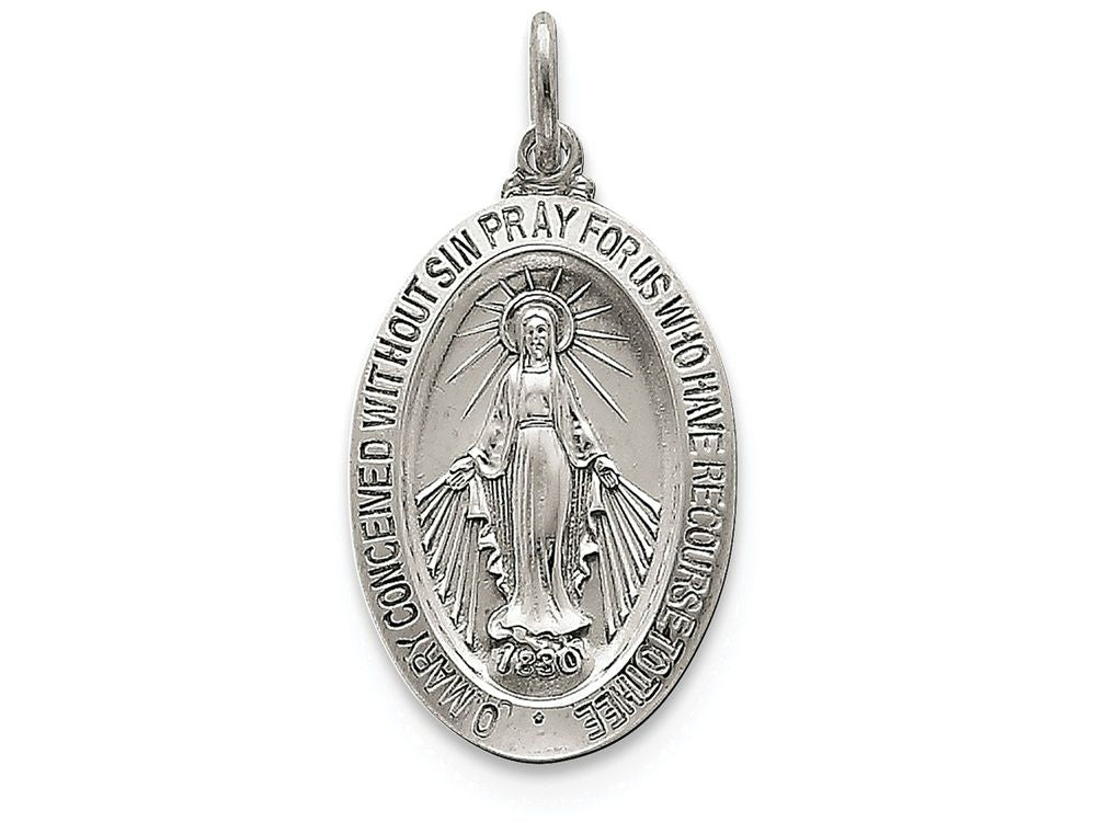 FJC Finejewelers Sterling Silver Miraculous Medal Pendant Necklace - Chain Included