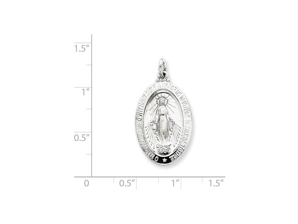 FJC Finejewelers Sterling Silver Miraculous Medal Pendant Necklace - Chain Included
