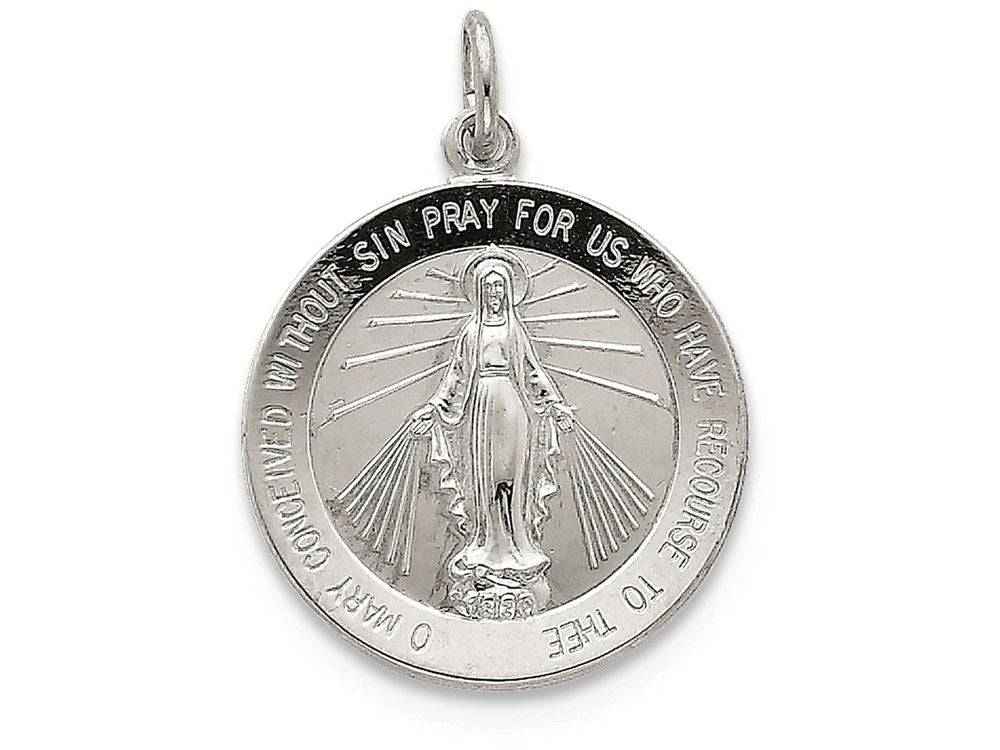 FJC Finejewelers Sterling Silver Miraculous Medal Pendant Necklace - Chain Included